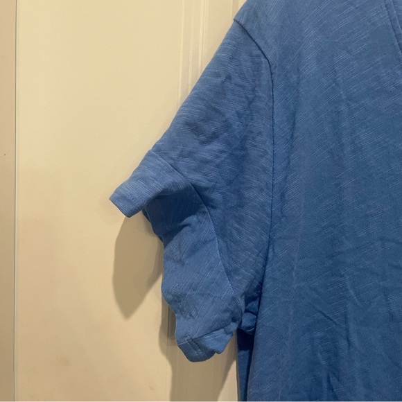 Southern tide preppy royal blue ruffle v neck short sleeve top size L - Picture 4 of 6